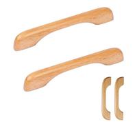 LWZko 2 Pezzi Maniglie per Mobili da Cucina, Maniglie Armadio Legno Chiaro, Maniglie per Mobili da Cucina 128 mm Legno, per Armadio, Cassetto Porta, Cassetto, Maniglia ( Legno di Faggio)