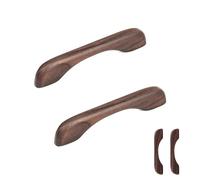 LWZko 2 Pezzi maniglie per Mobili da Cucina, Maniglie Armadio Legno Scuro, Maniglie per Mobili da Cucina 96 mm Legno, per Armadio, Cassetto Porta, Cassetto, Maniglia (Noci Nere)