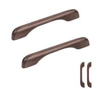 LWZko 2 Pezzi Maniglie per Mobili da Cucina, Maniglie Armadio Legno Scuro, Maniglie per Mobili da Cucina 128 mm, per Armadio, Cassetto Porta, Cassetto, Maniglia (Noci Nere)