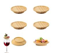 LWZko 6 Pezzi Topper per Bicchieri da Vino, Bicchieri da Vino Topper in Legno, Aperitivo Accessori Vassoio per Salumi Adatto per Antipasti e Dessertm, Accessori per Feste