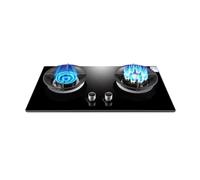 LWZQRVCT Cucina A Gas 2 Bruciatori, 7,2 KW A Sinistra E 5,2 KW A Destra, Fornello A Nove cavità, Protezione Anti-estinzione E Anello di Raccolta energia, Vetro Temperato(LPG)