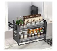 LWZQRVCT Mensola Estraibile A 2 Livelli For Mobile Da Cucina, Mensola Estraibile For Mobile Alto Da Cucina, Contenitore Da Appendere Alla Parete, Ideale For Riporre Le Spezie.(710x270x530mm)