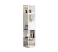LWZQRVCT Torre For Scaffali Girevole, Libreria Girevole Da Terra, Scaffale Decorativo Autoportante For Piccoli Spazi, Libreria Ad Angolo For Camera Da Letto, Soggiorno, Sala Studio(White,30x30x150cm)