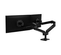 Ergotron LX Pro Premium - Braccio doppio per monitor, supporto da tavolo VESA per 2 monitor fino a 27", da 4 a 10 kg ciascuno, nero opaco