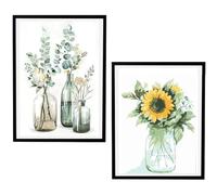 LXBCTOP 2 Pezzi Dipingi con i numeri Fiore per Adulti, 5D Diamond Painting Kit Completo, Pittura Diamante Quadri Perline, Fai da Te Olio La Pittura di Numeri Kit, Senza Cornice(30Cm X 40Cm)