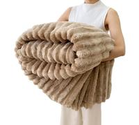 LXCJZY Chuai Home Bedding Blanket, Rabbit Plush Nap Blanket Office Milk Fleece Flannel Warm Thickened Comfortable Sofa Throw Blanket, Super Soft Cozy Blankets. (Light Brown, 100*150cm/39.3*59.1in)