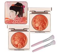 LXCJZY Embossed Smooth Powder Blush Palette For Cheeks,Embossed Girl Blush for Cheeks, Matte Face Powder Blush Palette, Natural Makeup,Radiant Finish (2Pcs Orange, One Size)