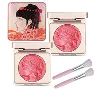 LXCJZY Embossed Smooth Powder Blush Palette For Cheeks,Embossed Girl Blush for Cheeks, Matte Face Powder Blush Palette, Natural Makeup,Radiant Finish (2Pcs Pink, One Size)