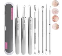 LXCJZY Usiveinborn Blackhead Remover, Professional Facial Blackhead Remover Tweezers, Stainless Steel Blackhead Tweezers Professional Tool Set (8PCS)