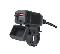 LXCMQL Porta di Ricarica per Motocicletta per Honda NC750X, Presa USB e Type-C Ricarica Rapida Impermeabile Caricabatterie Moto con Voltmetro LED