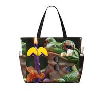 LXCNQFN Borsa da spiaggia da donna Leopard3 borsa da spiaggia pieghevole da piscina con cerniera borse da palestra, Tenendo una candela, Taglia unica