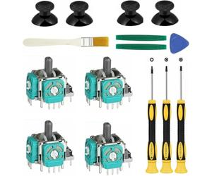 LxcshLjx Analog Joysticks Repair Kit, 4PCS Joysticks Replacement Parts for Xbox One S/X Controller, ThumbSticks Drift Fixing Parts with T6 T8 T10 Screwdriver Tools Kit, 3D Joystick Parts Analog Caps