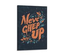 LXDSTK Stampa artistica da parete su tela con stampa artistica da parete con frase motivazionale astratta brutalista con citazione motivazionale "Never Give U", 20 x 30 cm