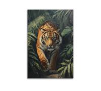 LXDSTK Stampa artistica da parete su tela, motivo: animali selvatici realistici, poster di una tigre maestosa nella giungla, 30 x 45 cm