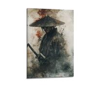 LXDSTK Stampa artistica da parete su tela, motivo: guerriero samurai giapponesi, poster con Katana, decorazione da parete, 30 x 45 cm