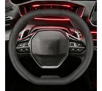 LXFDAFA Coprivolante Auto per Peugeot 2008 e-2008 e-208 2024 2025 Coprivolante Pelle Microfibra Antiscivolo Traspirante Sottile Protezione Volante Interno,Black B