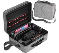 LXFEIFANTECH Carrying Case Compatible with Switch 2, with 18 Games Cartridges Waterproof and Dustproof Travel Case Compatible with Switch 2 Accessories, with Handles and Shoulder Straps, Grey