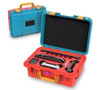 LXFEIFANTECH Waterproof Large Carrying Case Compatible with Nintendo Switch 2, Professional Hard Travel Protective Case Stores 12 Game Cards, All in One Storage Organizer for Accessories, Orange&Blue