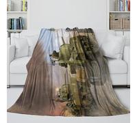 LXHASPIEO Americano M4 Sherman Carro Armato Coperta Flanella - Militare Coperta Morbida Regalo Compleanno Per Figlio/figlia/nipote/nipotina/amico - Letto Divano Culla Decoro 50x60inch(127x152cm)