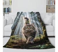 LXHASPIEO Gatto delle foreste norvegesi Coperta - Coltre Morbida Regalo Compleanno Per Il Marito/fidanzato/fidanzata - Viaggi Campeggio Biancheria Da Letto Soggiorno Decoro 70x80inch(180x200cm)