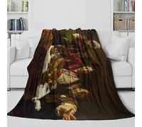 LXHASPIEO The Supper at Emmaus Coperta Accogliente - Rembrandt Coltre Morbida Regalo Compleanno Per Il Marito/fidanzato/fidanzata - Adatto Per Calmare E Alleviare L'ansia 40x50inch(100x130cm)