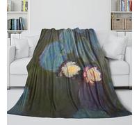 LXHASPIEO Water Lilies Coperta Soffice - Monet Coltre Regalo Compleanno Per Figlio/figlia/nipote/nipotina/amico - Coltre Accogliente Come Un Abbraccio in Una Coperta 40x50inch(100x130cm)