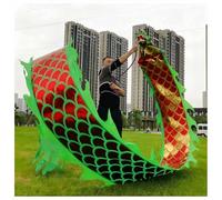 LXHELIVERY Dragon Poi con Testa in Plastica 3D, Giocattoli per Sport all'Aria Aperta, Nastri da Ballo, Regali, Spettacoli di Festival(Green-b,8m/26.2 ft)