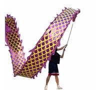 LXHELIVERY Esercizio Quadrato Dragon Poi, con Testa di Drago 3D E Corda Oscillante, Danza del Drago Cinese Wulong, Nastro Fluido, Fitness All'aperto, Palcoscenico Dragon PRO(Viola,1000 cm/393")