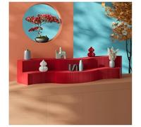 LXHELIVERY Espositori A Gradini In Cartone, Scaffali E Stand Espositivi A 2 O 3 Livelli (anche Richiudibili); Ideali Per Negozi, Fiere artigianato, Profumi E Articoli Per La Casa.(Red,100x22x30cm)