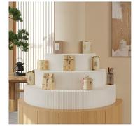 LXHELIVERY Espositori A Gradini In Cartone, Scaffali E Stand Espositivi A 2 O 3 Livelli (anche Richiudibili); Ideali Per Negozi, Fiere artigianato, Profumi E Articoli Per La Casa.(Bianco,150x22x40cm)