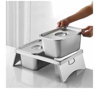 LXHELIVERY Set Porta Spezie Commerciale, Porta Condimenti da Banco con Manico, Contenitori per Spezie in Acciaio Inox con Coperchi E Cucchiai, Perfetti per Cucina E Dispensa(48.2x32x14.8 cm)