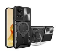LXHGrowH Cover per OPPO Reno 10 / OPPO Reno 10 Pro, Custodia Antiurto Protettivo di Militare Grade, Anti-shock Protettiva Armor con Scorrevole Protezione Fotocamera e [360°] Magnetica Supporto, Nero