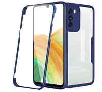 LXHGrowH Cover per OPPO Reno 12 Pro 5G, Custodia Anti-graffio con dell Schermo Integrata Protezione, 2in1 Dual Layer Ibrida 360 Gradi Full Body Antiurto Protettiva Case, [Transparente+Blu]