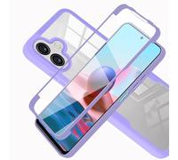 LXHGrowH Cover per Samsung Galaxy A06, Custodia Anti-graffio con dell Schermo Integrata Protezione, Dual Layer 360 Gradi Full Body Antiurto Protettiva Case, [Transparente+Viola]