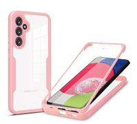 LXHGrowH Cover per Samsung Galaxy A15 4G / A15 5G, Custodia Anti-graffio con dell Schermo Integrata Protezione, 2in1 Dual Layer Ibrida [360°] Full Body Antiurto Protettiva Case, [Transparente+Rosa]