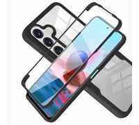 LXHGrowH Cover per Samsung Galaxy A17 4G / 5G, Custodia Anti-graffio con dell Schermo Integrata Protezione, Dual Layer Ibrida 360 Gradi Full Body Antiurto Protettiva Case, [Transparente+Nero]
