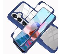 LXHGrowH Cover per Samsung Galaxy A17 4G / 5G, Custodia Anti-graffio con dell Schermo Integrata Protezione, Dual Layer Ibrida 360 Gradi Full Body Antiurto Protettiva Case, [Transparente+Blu]