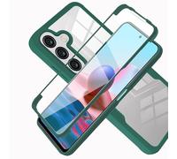 LXHGrowH Cover per Samsung Galaxy A17 4G / 5G, Custodia Anti-graffio con dell Schermo Integrata Protezione, Dual Layer Ibrida 360 Gradi Full Body Antiurto Protettiva Case, [Transparente+Verde]