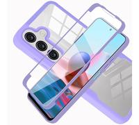 LXHGrowH Cover per Samsung Galaxy A17 4G / 5G, Custodia Anti-graffio con dell Schermo Integrata Protezione, Dual Layer Ibrida 360 Gradi Full Body Antiurto Protettiva Case, [Transparente+Viola]