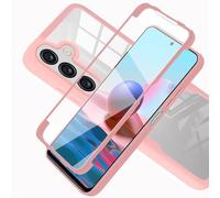 LXHGrowH Cover per Samsung Galaxy A26 5G, Custodia Anti-graffio con dell Schermo Integrata Protezione, Dual Layer Ibrida 360 Gradi Full Body Antiurto Protettiva Case, [Transparente+Rosa]