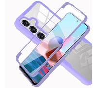 LXHGrowH Cover per Samsung Galaxy A26 5G, Custodia Anti-graffio con dell Schermo Integrata Protezione, Dual Layer Ibrida 360 Gradi Full Body Antiurto Protettiva Case, [Transparente+Viola]