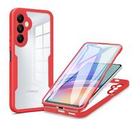 LXHGrowH Cover per Samsung Galaxy A35 5G, Custodia Anti-graffio con dell Schermo Integrata Protezione, 2in1 Dual Layer Ibrida 360 Gradi Full Body Antiurto Protettiva Case, [Transparente+Rosso]