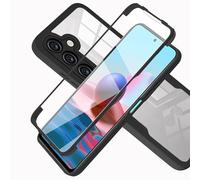 LXHGrowH Cover per Samsung Galaxy S24 FE, Custodia Anti-graffio con dell Schermo Integrata Protezione, Dual Layer Ibrida 360 Gradi Full Body Antiurto Protettiva Case, [Transparente+Nero]