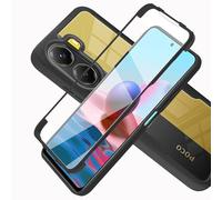 LXHGrowH Cover per Xiaomi Poco X7 Pro 5G, Custodia Anti-graffio con dell Schermo Integrata Protezione, Dual Layer Ibrida 360 Gradi Full Body Antiurto Protettiva Case, [Transparente+Nero]