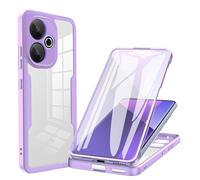 LXHGrowH Cover per Xiaomi Redmi 13 4G / Poco M6 4G, Custodia Anti-graffio con dell Schermo Integrata Protezione, 2in1 Dual Layer Ibrida [360°] Full Body Antiurto Protettiva Case, [Transparente+Viola]
