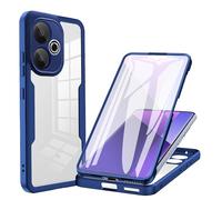 LXHGrowH Cover per Xiaomi Redmi 13 4G / Poco M6 4G, Custodia Anti-graffio con dell Schermo Integrata Protezione, 2in1 Dual Layer Ibrida [360°] Full Body Antiurto Protettiva Case, [Transparente+Blu]