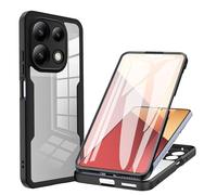 LXHGrowH Cover per Xiaomi Redmi Note 13 Pro 4G / Poco M6 Pro 4G, Custodia Anti-graffio con dell Schermo Integrata, 2in1 Dual Layer Ibrida [360°] Full Body Antiurto Protettiva, [Transparente+Nero]