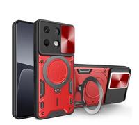 LXHGrowH Cover per Xiaomi Redmi Note 13 Pro 4G / Poco M6 Pro 4G, Custodia Antiurto Protettivo di Militare Grade, Case Anti-shock Protettiva Armor con Scorrevole Protezione Fotocamera, Rosso