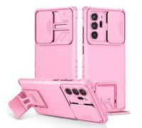 LXHGrwoH Cover per Samsung Galaxy Note 20 Ultra, Custodia 2in1 Dual Layer Ibrida Antiurto Protettiva, Silicone Bumper e Armatura Antigraffio Protettivo con Scorrevole Protezione Fotocamera, Rosa