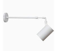 LXHK Faretti da Parete Interno Orientabili Vintage, Applique a Braccio Lungo Retrò Industrial Interiors Telescopica Faretto da Parete Orientabile Nero da Lettura con Scalabile Braccio, 1 COB,White 20w